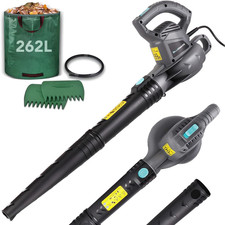 High Power Leaf Blower Set 3000W Electric Corded with 262L Waste Bags