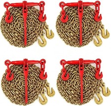 4 Pack Ratchet Binder 516-38 Chain Load Binders 20ft G80 Chains 9200lb 4 Pack Ratchet Binder 516-38 Chain Load Binders 20ft G80 Chains 9200lb