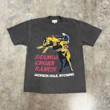 Gray Diamond Cross Ranch Faded Cowboy Graphic Tee Size L