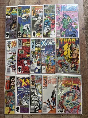 Marvel DC Lot Of 15 Vintage Comic Book Spiderman Thor Punisher
