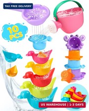 Toddler Bath Toys for Kids Ages 1-3 10 PCS Baby Bath Toys Mold Free with Multi C