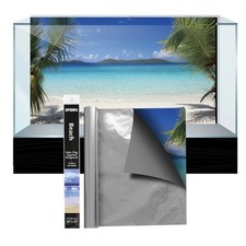2 Aquatic Creations Aquarium Background Beach Scene 24  x12  2 for 1
