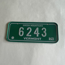 Vermont Green Mountains 1979 License Plate Number 6243 (State: Vermont)