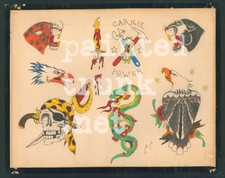 original vintage 1987 signed danny monk tattoo carnival pirate biker WI flash