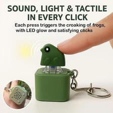 Frog Croaking Fidget Toy Keyboard Clicker Frog Fidget Toys Fun Keychain ~