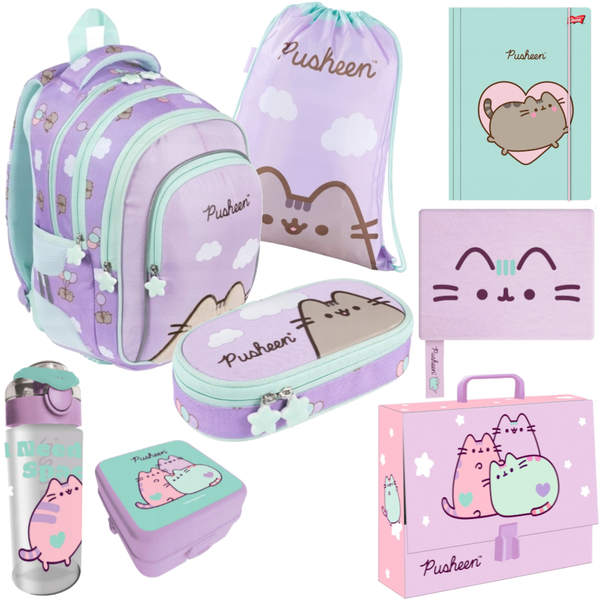Rucksack, 8-Teiliges Schulset FüR MäDchen, Pusheen Violet, St. Majewski-image