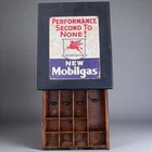 Vintage Gas Service Station Cash Drawer Register Mobil Oil Horse Sign Advertise
