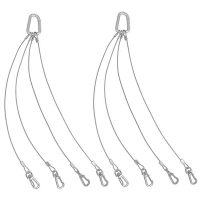 BLLNDX Rope Hanger 2pcs 304 Stainless Steel Basket Plant 34cm, Metallic