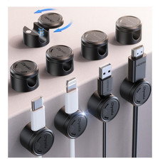 Chfeila 9 Pack Magnetic Cable Management Clips Cord Organizer Wire Holder Black