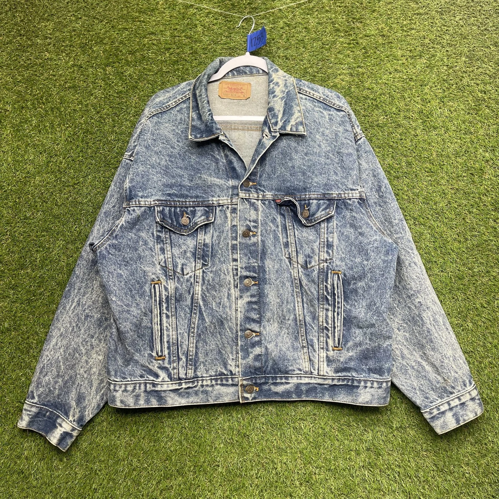 Vintage Levis Jacket Mens XL Blue Acid Wash Denim Bomber 70507 USA 90s
