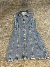 abercrombie fitch denim dress button front small collared preppy