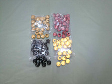 96 Vintage Round Marbella Plastic Beads 1 1/8", 30 mm Macrame Lot 4 Colors