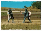 Sword Fighting, Kryal Castle, Ballarat, Victoria, Australia, Postcard, 1980s, MV