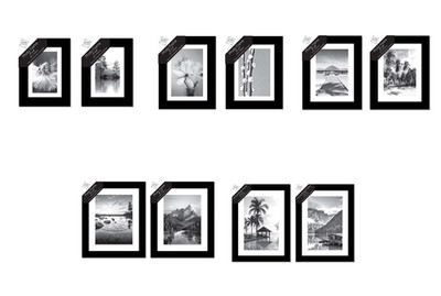 2er Set schwarze Bilderrahmen 4x6/5x7/6x8/8x10/A4 Glasrahmen Wandhalterung/Tischplatte