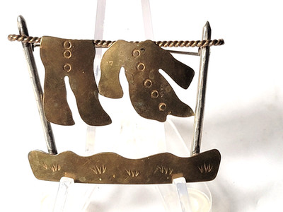 Monaco Designs Brooch Pin Brass Copper Clothing on Line Metal