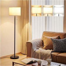 60'' Tall Modern Floor Lamp with Beige Shade LED Bulb for Effortless Ambiance