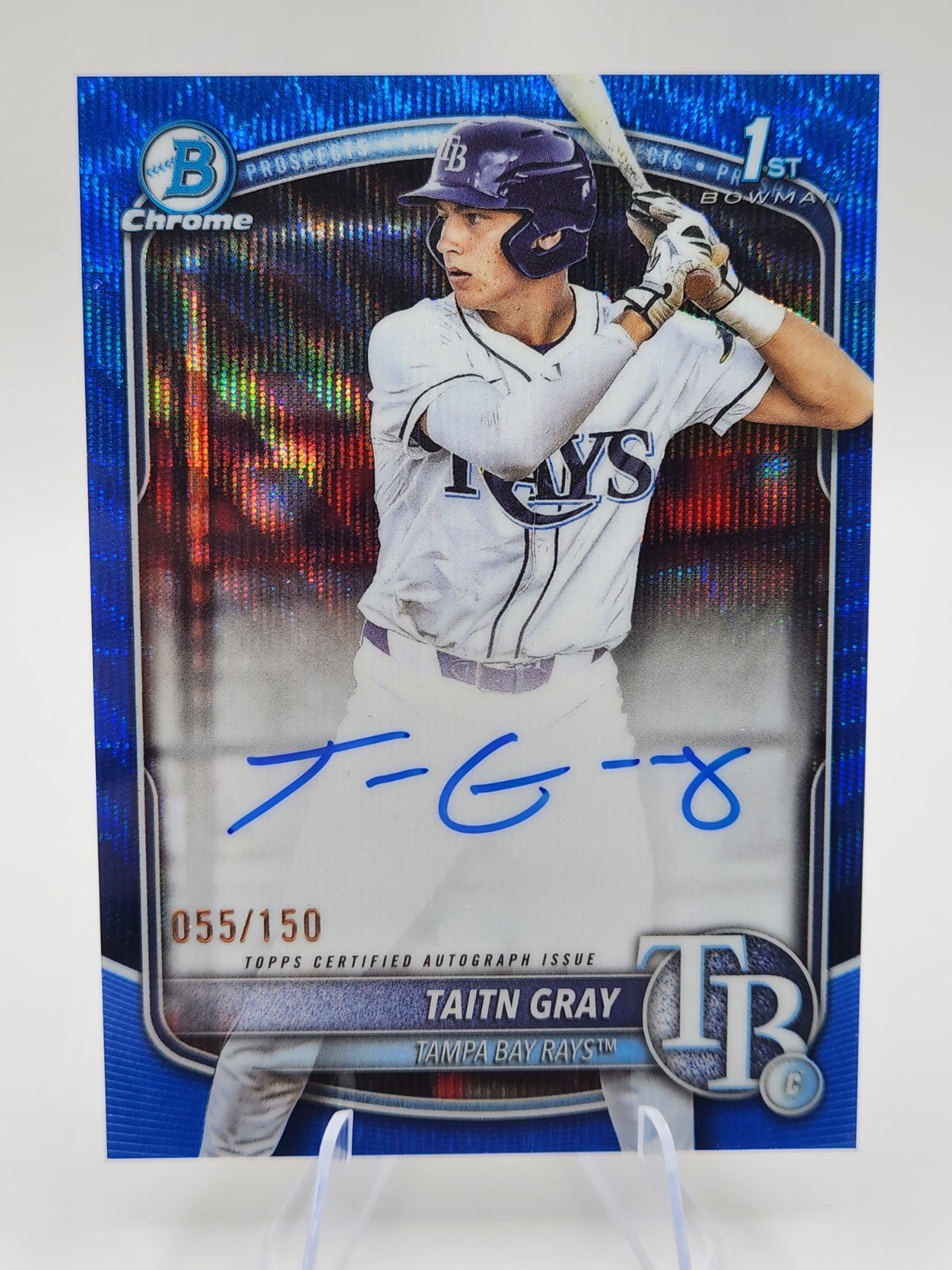 2025 Bowman Draft Chrome 1st Taitn Gray Auto /150 Blue Wave Refractor #CPA-TG RC