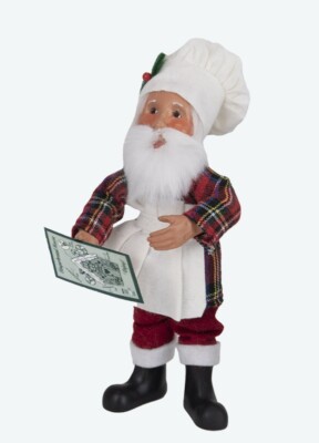 2023 Byers Choice Christmas Santa Kindle w/Baking Hat, Apron & Recipe Card