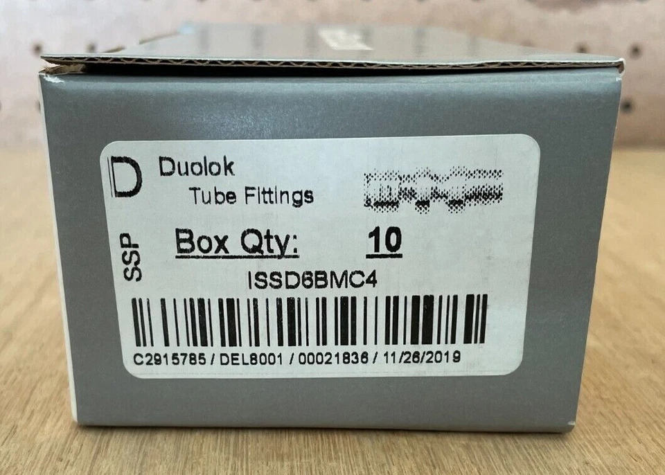 (10 Lot) 3/8" Tube OD x 1/4" MNPT 316ss Bulkhead Fitting SSP Duolok ISSD6BMC4 - Image 4 of 4