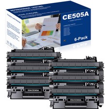 6 PK High Yield CE505A Toner Cartridge For HP LaserJet P2035n P2050 P2055