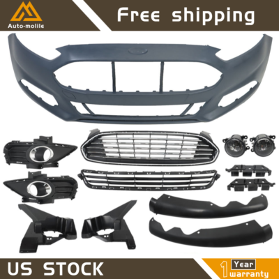 Right Fog Light Grill For Ford Fusion 2019-2020 - Front Bumper Cover Replacement ABS Black