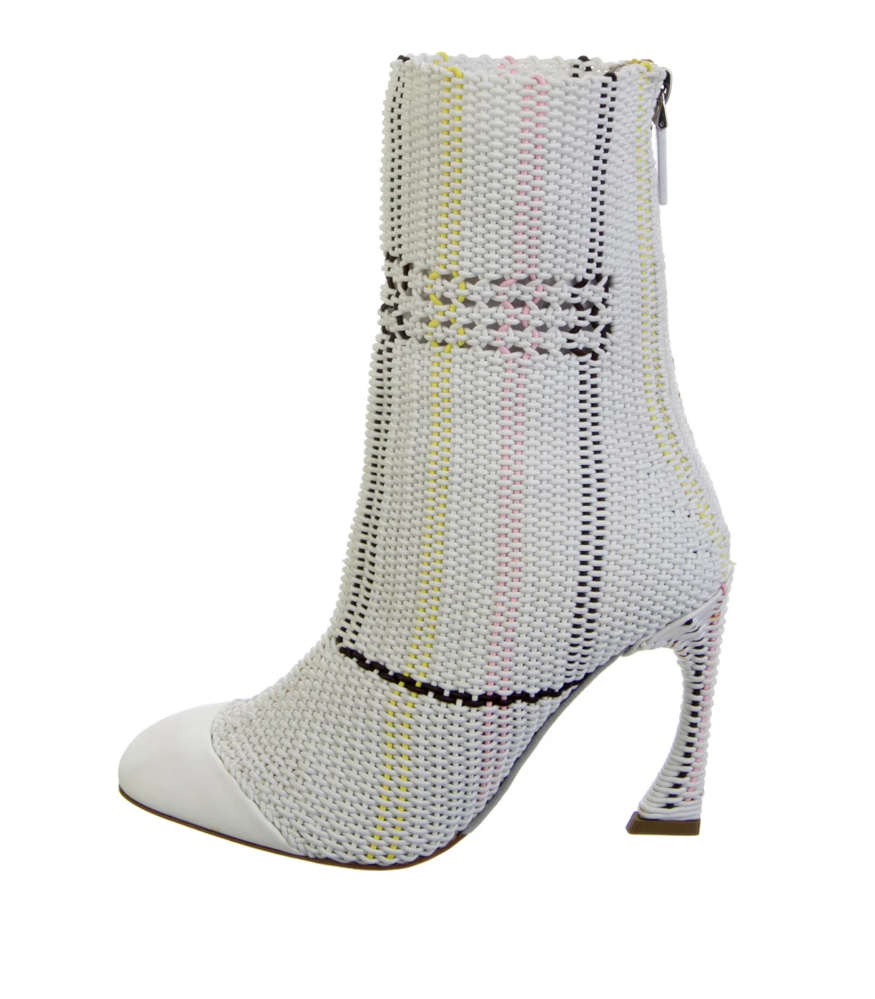 Christian Dior Bottes Rayées Blanc Tissé Femme Taille : 5,5   IT 35,5