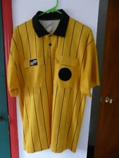 Official Sports US Soccer Referee Jersey Short Sleeve Yellow Size L