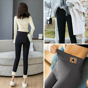 Solid Warm Winter Tight Thick Velvet Wool Women Cashmere Pants Trousers Leggings