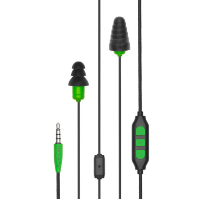 NEW Plugfones  Protector Plus Industrial Earplug-Earphone Hybrids with In-Line M