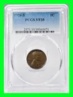 Graded 1926-S Lincoln Cent 1c Wheat Penny - PCGS VF35 - Very Fine