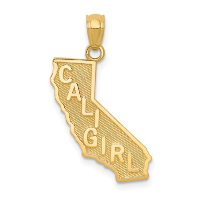 Echt 14kt Gelbgold CALI MÄDCHEN Staatskarte Anhänger