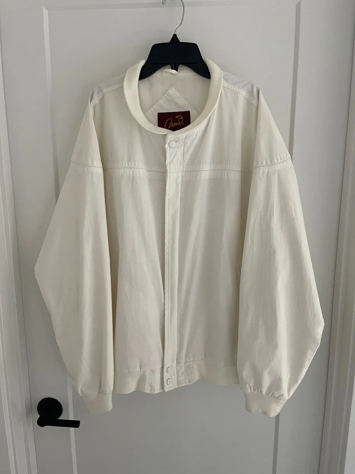 Chaqueta Bomber Arnold Palmer Arnie De Colección - Para Hombre XL - Cremallera Completa - Blanca Foto 2 de 4