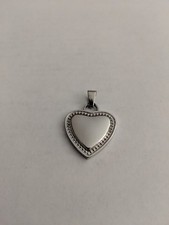 Engravable Women's Stainless Steel Heart Pendant with Border