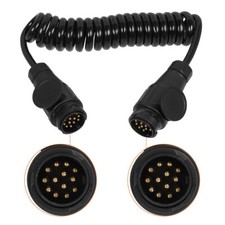 Trailer Light Electrics 3m Curly Extension Cable Lead Male to Male 13 Pin Plugs