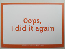 Brintey Spears Ooops I Did It Again Lyric andra Promotional Promo Postcard
