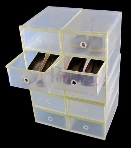 Periea Strong Plastic Box, Shoe Storage, Organiser, Drawers x10, Interlocking