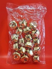 18pc Light Gold Finish Jingle Bells 25mm 1 Inch Christmas Arts Crafts Supplies