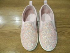 NEW CARTER'S GIRLS MAEVE CASUAL PINK GLITTER SLIP ON SNEAKERS 4, 9 36