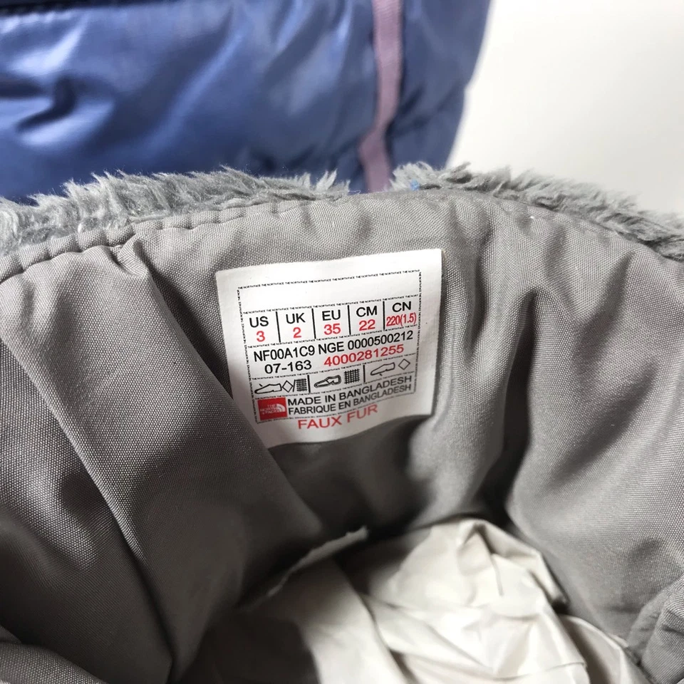 The North Face Girls Snow Boot Casual Blue Violet Slip On Round Toe 3M - Image 4 of 4