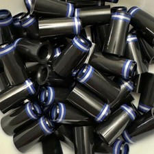  12 Premium Quality Iron Ferrules Black w/ Blue  Silver Rings 1  