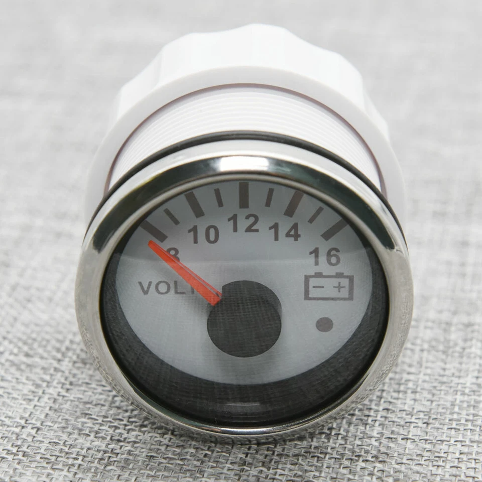 52mm Boat Car Auto for Voltmeter Meter 8-16V Pointer Voltage Volt Gauge Red LED - Image 4 of 4