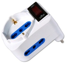 Techly Adattatore Compatto con 2 Prese Bipasso e 1 Bipasso/Schuko Spina 10A