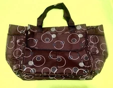 Cute Brown White Green Sholder Tote Bag Purse Case Circle Design Work Baby
