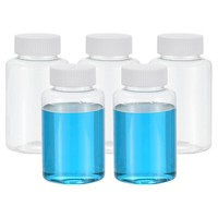 Reagenzflaschen,150 Ml,Runde Pet-Weithalsflaschen Mit Schraubverschluss,5 StüCk