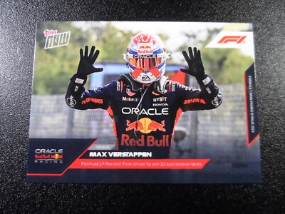 Max Verstappen Red Bull 2023 Topps Now Formula 1 F1 Card #43 Record 10 Wins Row