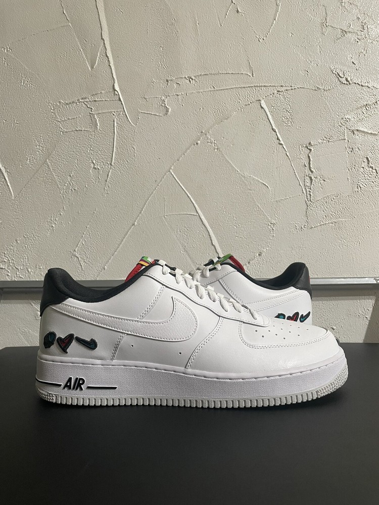 Nike Air Force 1 '07 LV8 3 Peace Love Swoosh White DM8148-100 Men's Size 12.5 Limited Edition