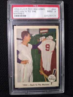 Ted Williams psa Mint 9 Fleer 1959 Baseball Card #44 Back To The 