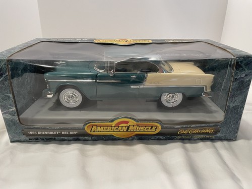 1955 Chevy Bel Air "Rare Paint Job" Green Hardtop !:18 Diecast Ertl Collectible - Picture 9 of 10