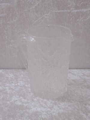 U598uR - Eisglas Design Saftkrug - Vintage um 1970 - Handmade - 19 cm