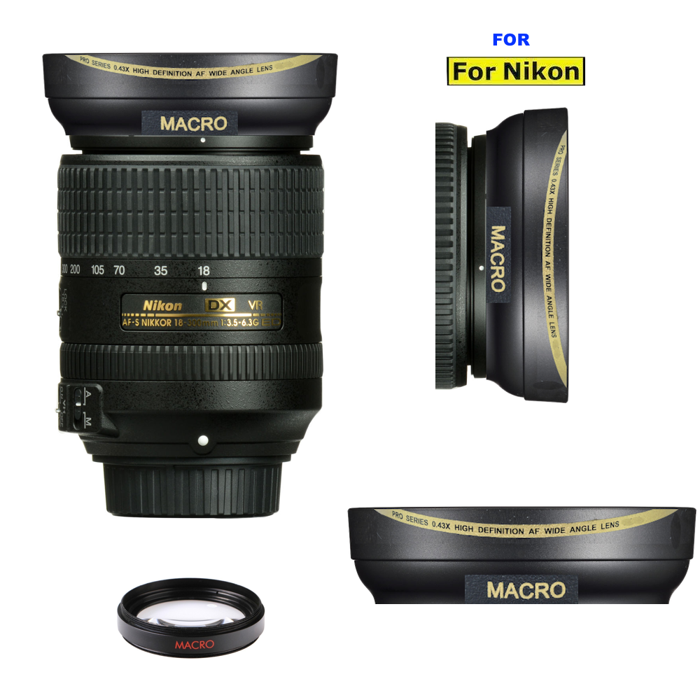 Wide Angle Macro Lens for Nikon AF-S DX NIKKOR 18-300mm